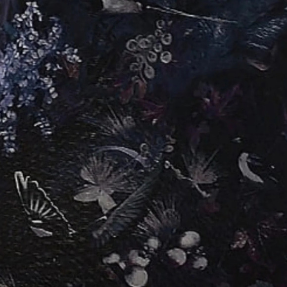 Fuzzi High Neck Sleeveless Floral Top, Black Multi, XL, EUC - Picture 5 of 6